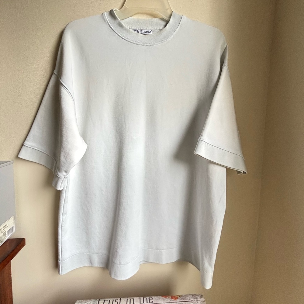 Zara baby blue color Casual Top baby blue color small size